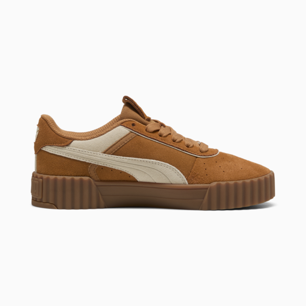 Zapatillas Carina 3.0 Luxe Gamuza para mujer, Caramel Latte-Alpine Snow-PUMA Gold, large-ARG