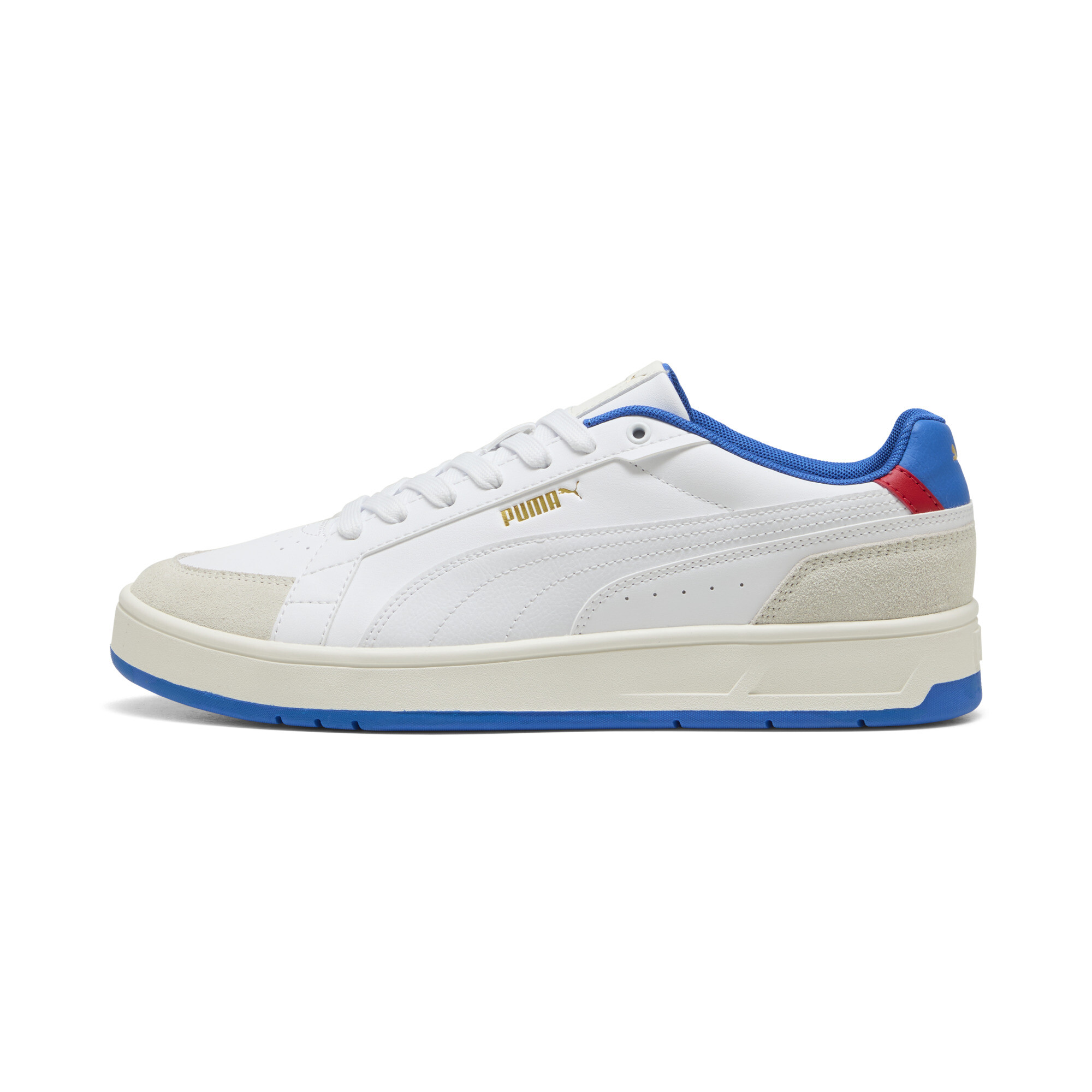 Puma Court Classico Sport Sneakers Unisex Schuhe | Warm White/Royal | Größe: 48