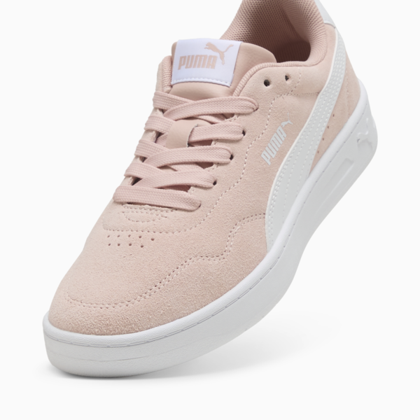 Court Lally Suede Sneakers Women, Rose Quartz-PUMA White, large-ZAF