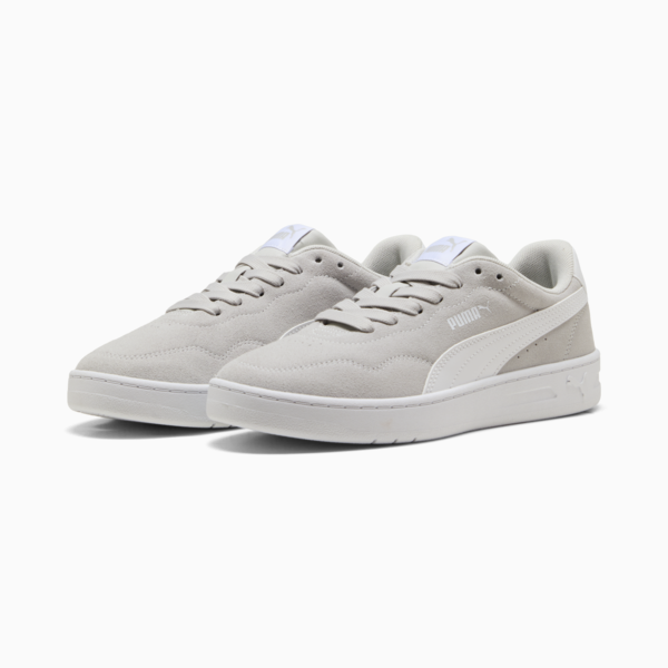 Court Lally Suede Sneakers Women, Glacial Gray-PUMA White, large-ZAF
