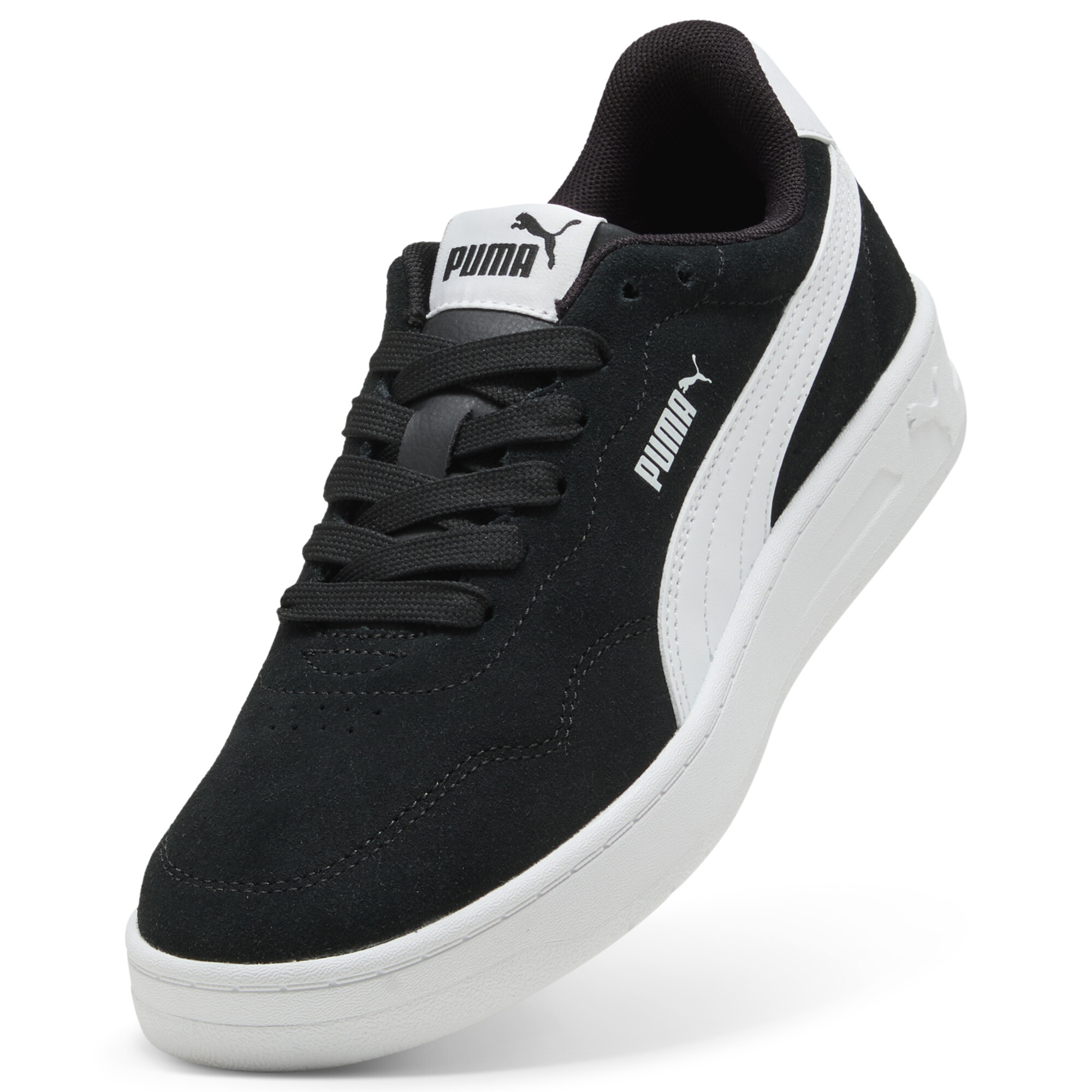 PUMA Court Lally Suede sneakers voor Dames, Zwart/Wit, Maat 35,5 thumbnail 2