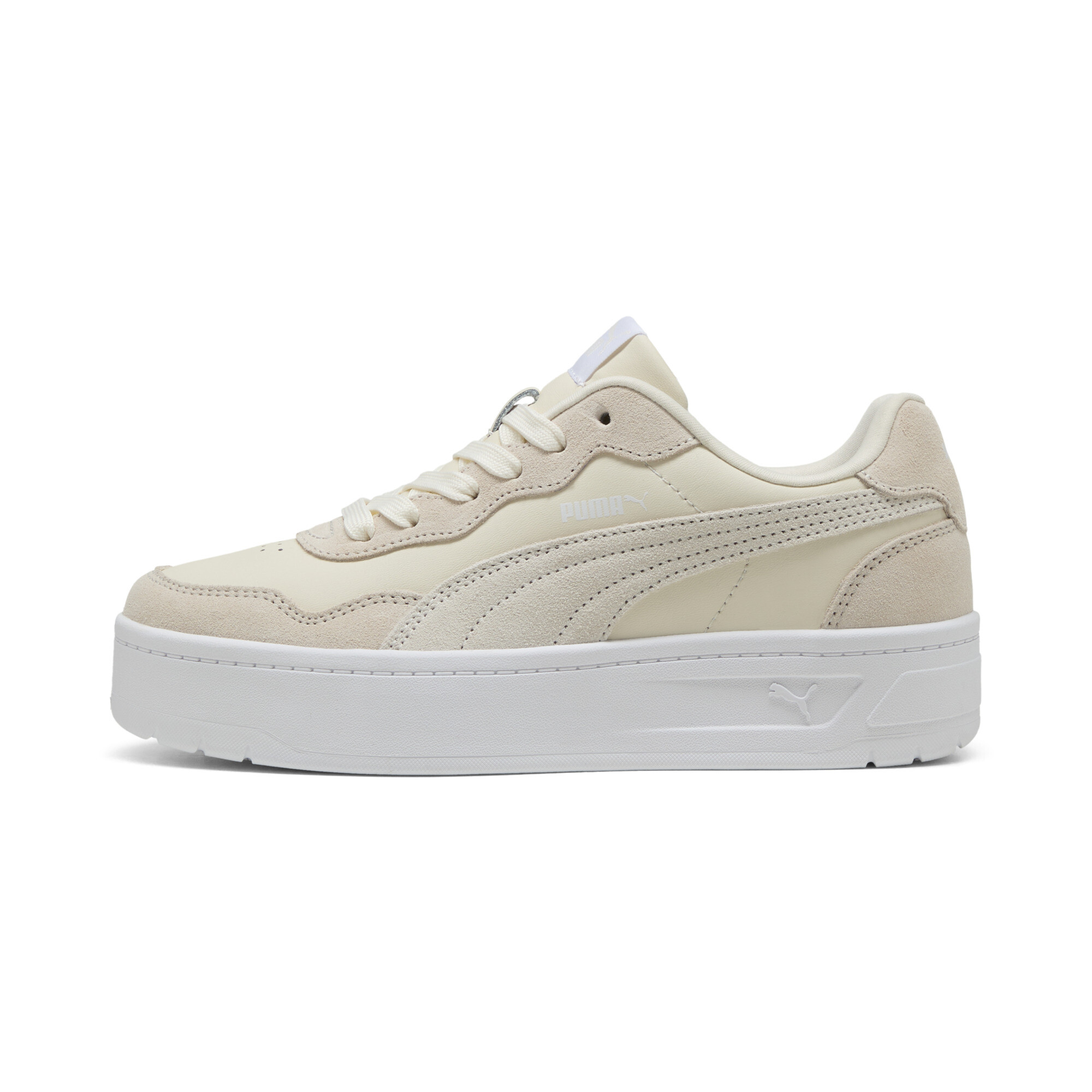 Puma Court Lally Skye Suede Sneakers Damen Schuhe | Mit Colorful | Frosted Ivory/White | Größe: 38