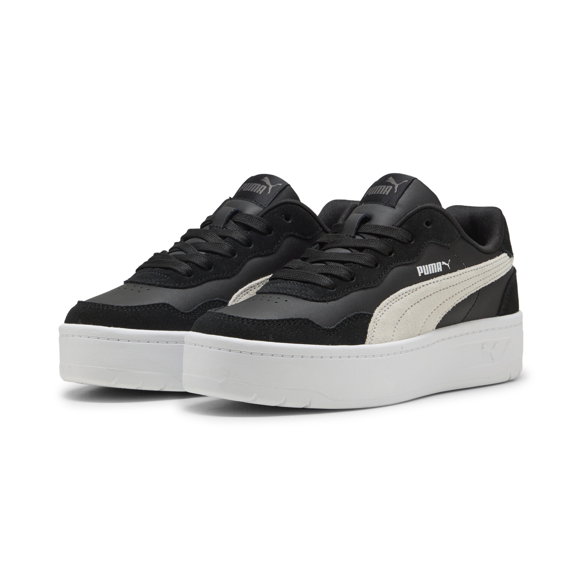 Women's Puma Court Lally Skye Suede Sneakers, Black, Size 42, Shoes