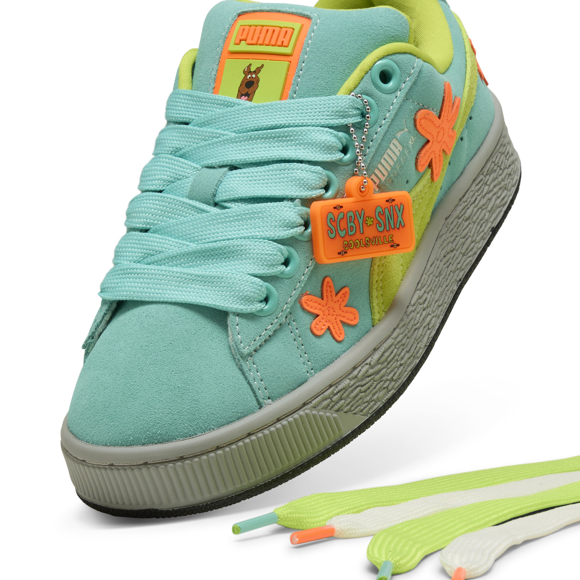 Puma HOOPS X SCOOBY DOO Suede XL Sneakers Youth, Green, Size 38.5, Shoes