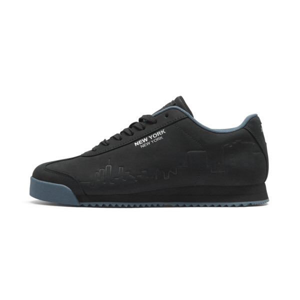 PUMA Roma Skyline Flagship Sneakers in Black/Silver/Grey Skies - 400841_01