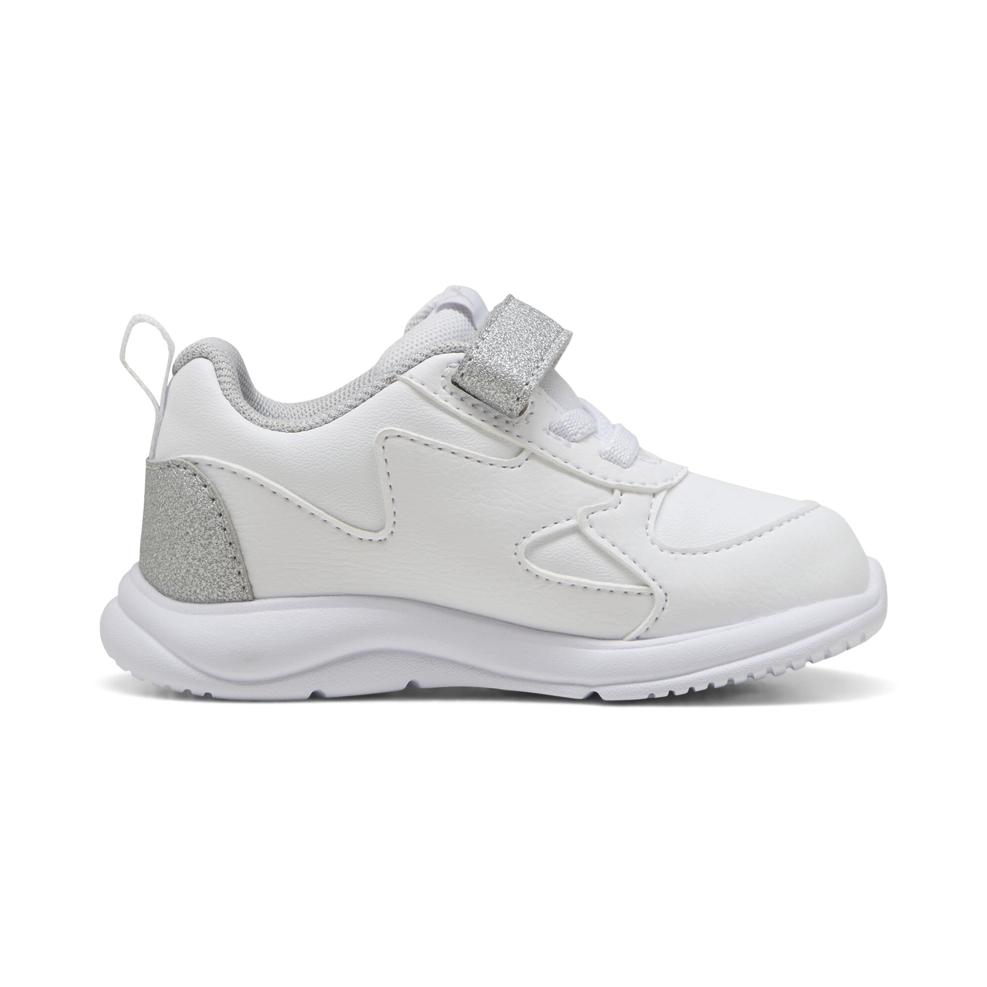 Puma Fun Racer Metallic Sneakers Toddlers, White, Size 25, Shoes