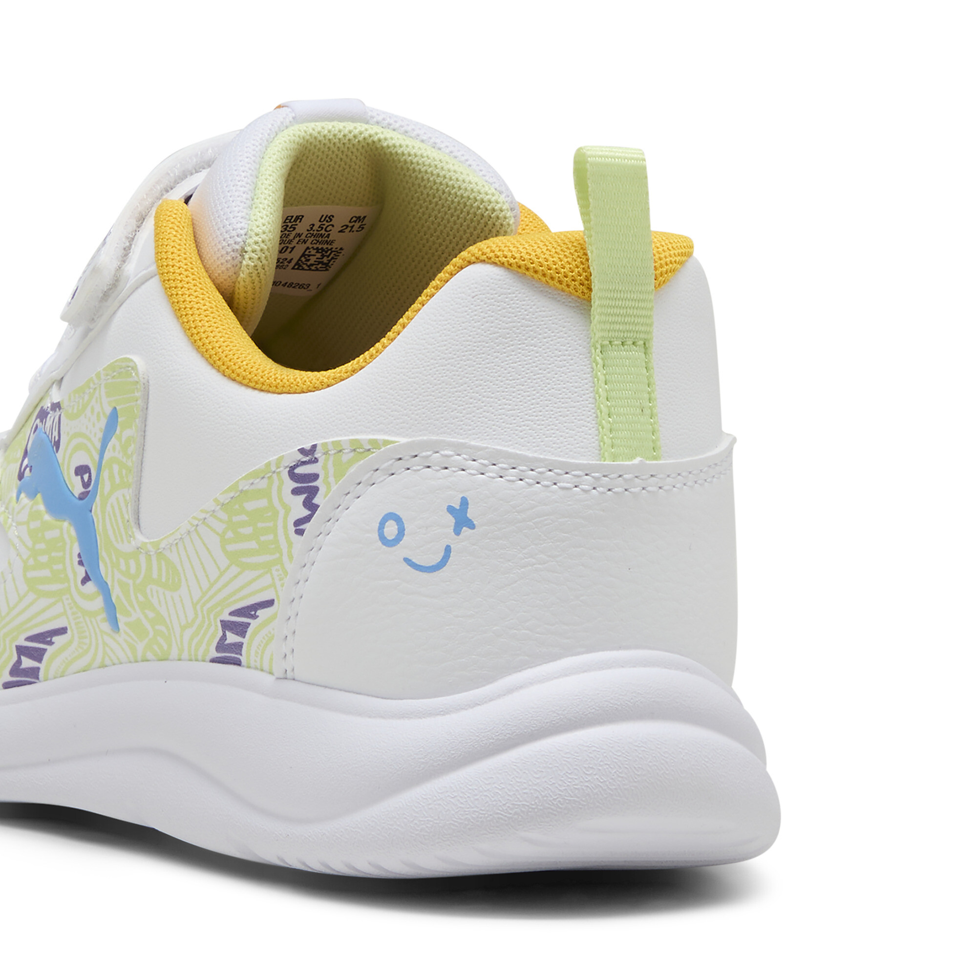 Puma Fun Racer Scribble Sneakers Kids, White, Size 32, Shoes