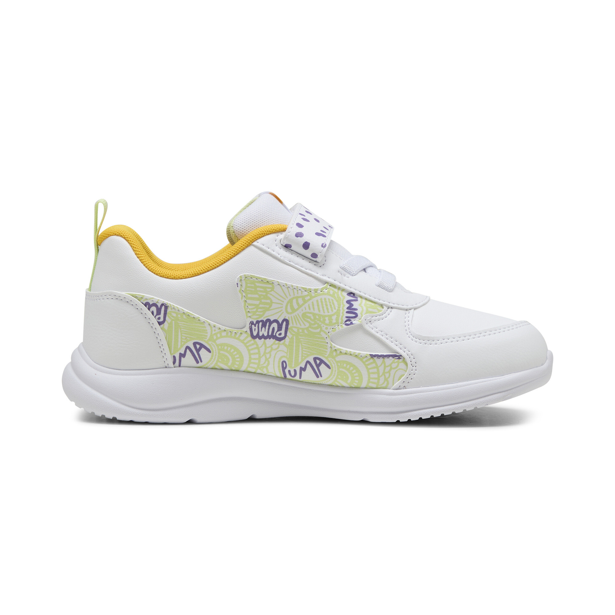 Puma Fun Racer Scribble Sneakers Kids, White, Size 32, Shoes