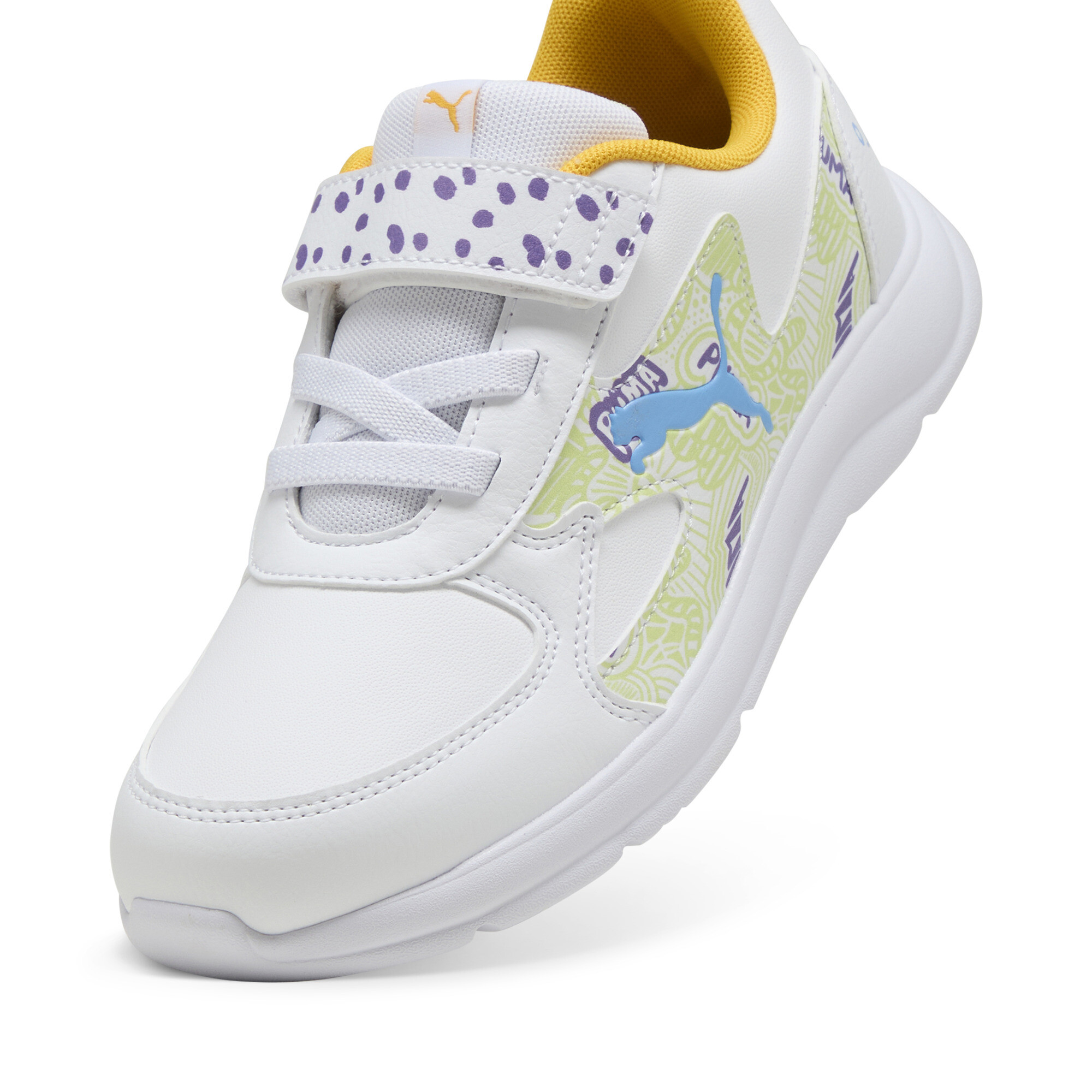 Puma Fun Racer Scribble Sneakers Kids, White, Size 32, Shoes