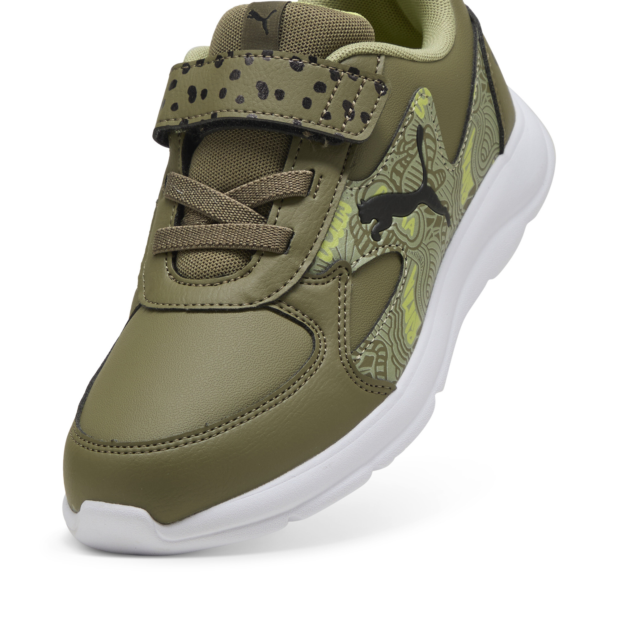 Puma Fun Racer Scribble Sneakers Kids, Green, Size 28.5, Shoes