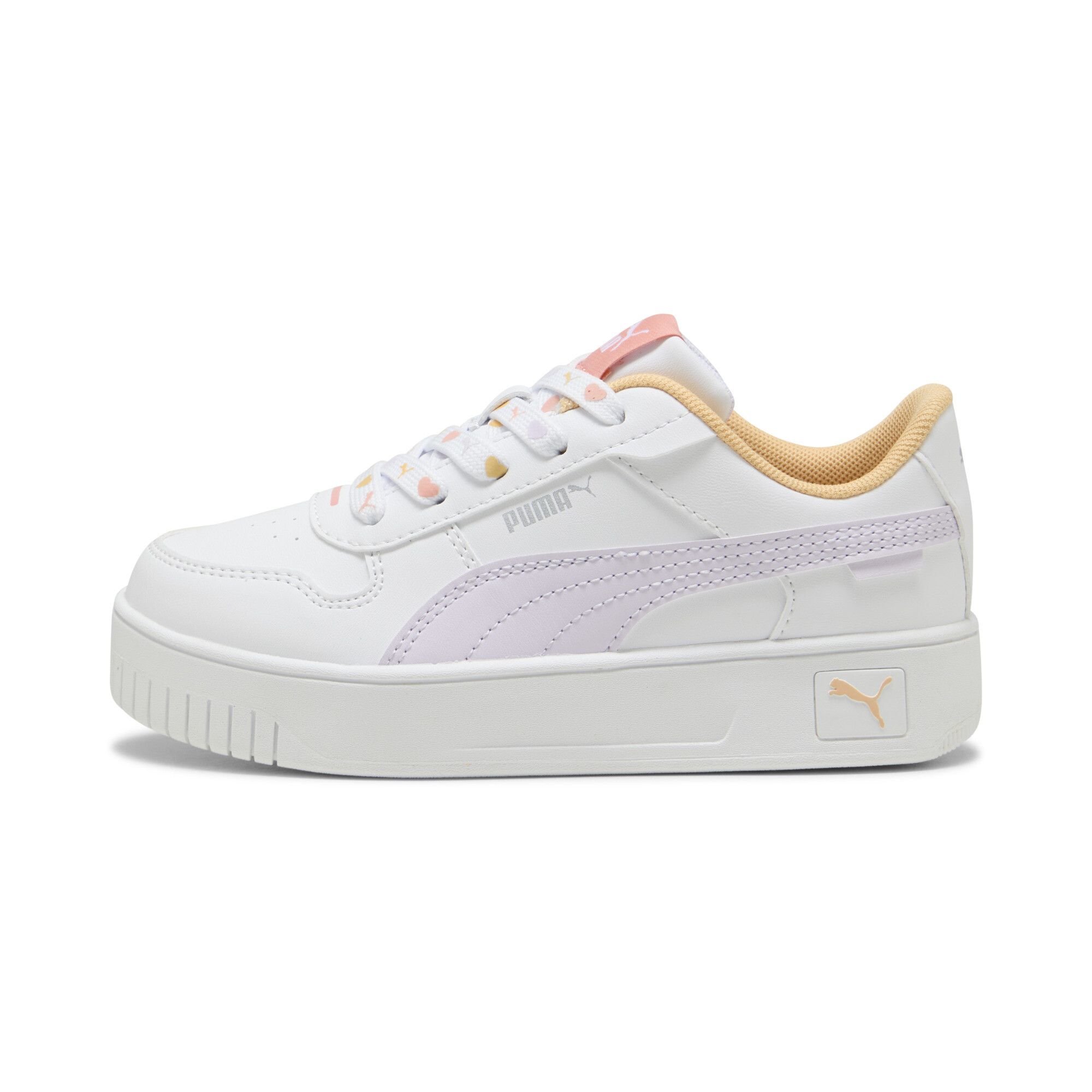 Puma Carina Street Lacey Sneakers Kinder Schuhe | White/Lilac Frost/Almost Apricot | Größe: 29