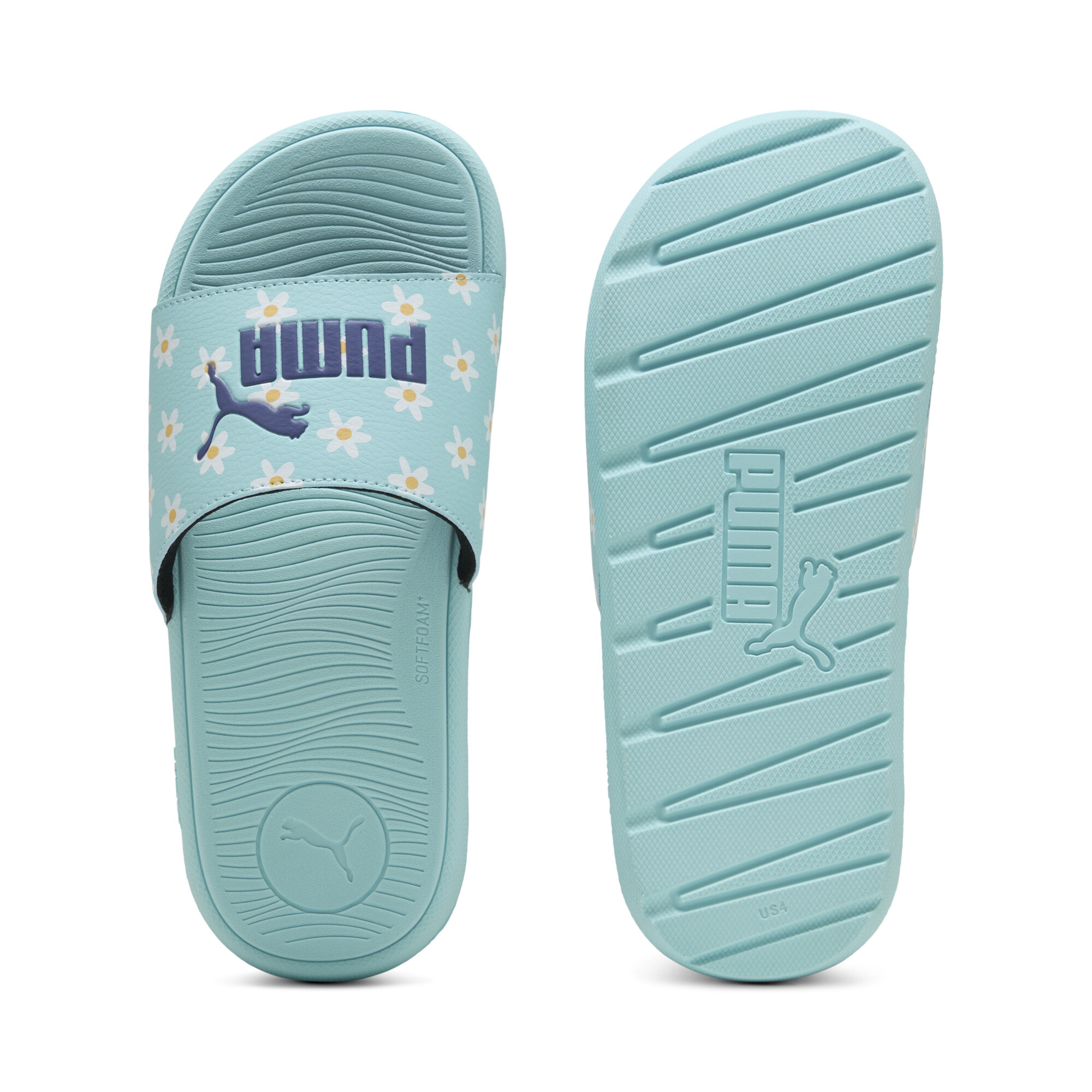 Puma Cool Cat 2.0 Daisies Slides Teenager Für Damen Für Kinder | Mit Plain | Safe Lake/Blue Crystal/White | Größe: 38