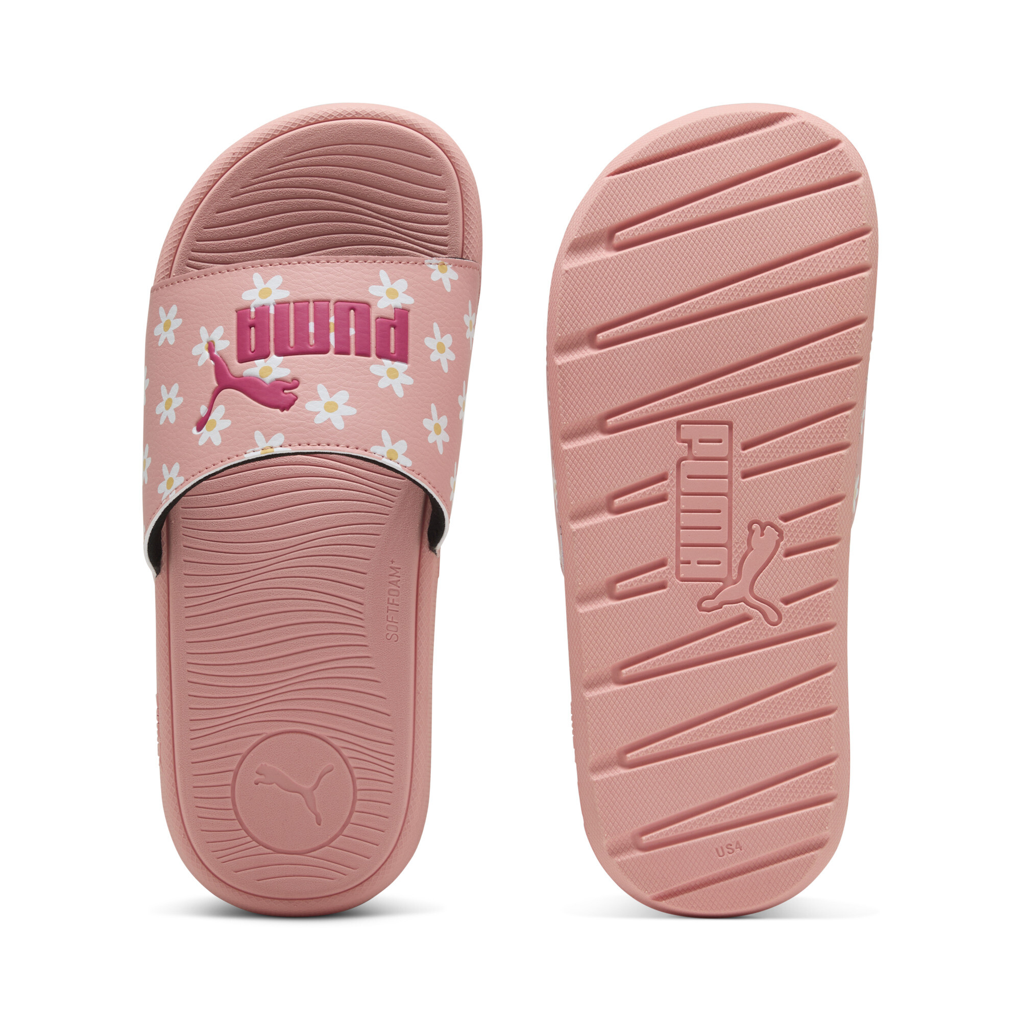 Puma Cool Cat 2.0 Daisies Slides Teenager Für Damen Für Kinder | Pink Fruit/Pink/White | Größe: 38