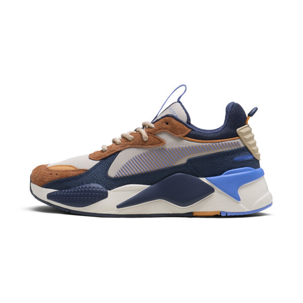 Shop Puma Rs-x Alternate Route Sneakers In Prairie Tan-teak-club Navy-gray Skies