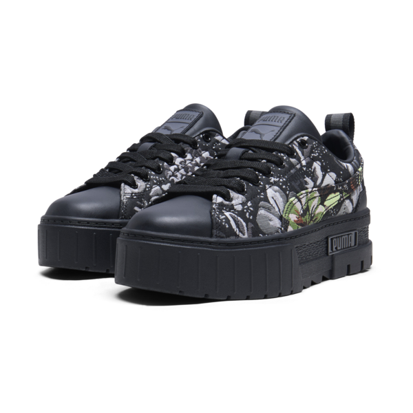 Zapatillas Mayze Dark Floral para mujer, PUMA Black-PUMA Silver-Smokey Gray, large-ARG