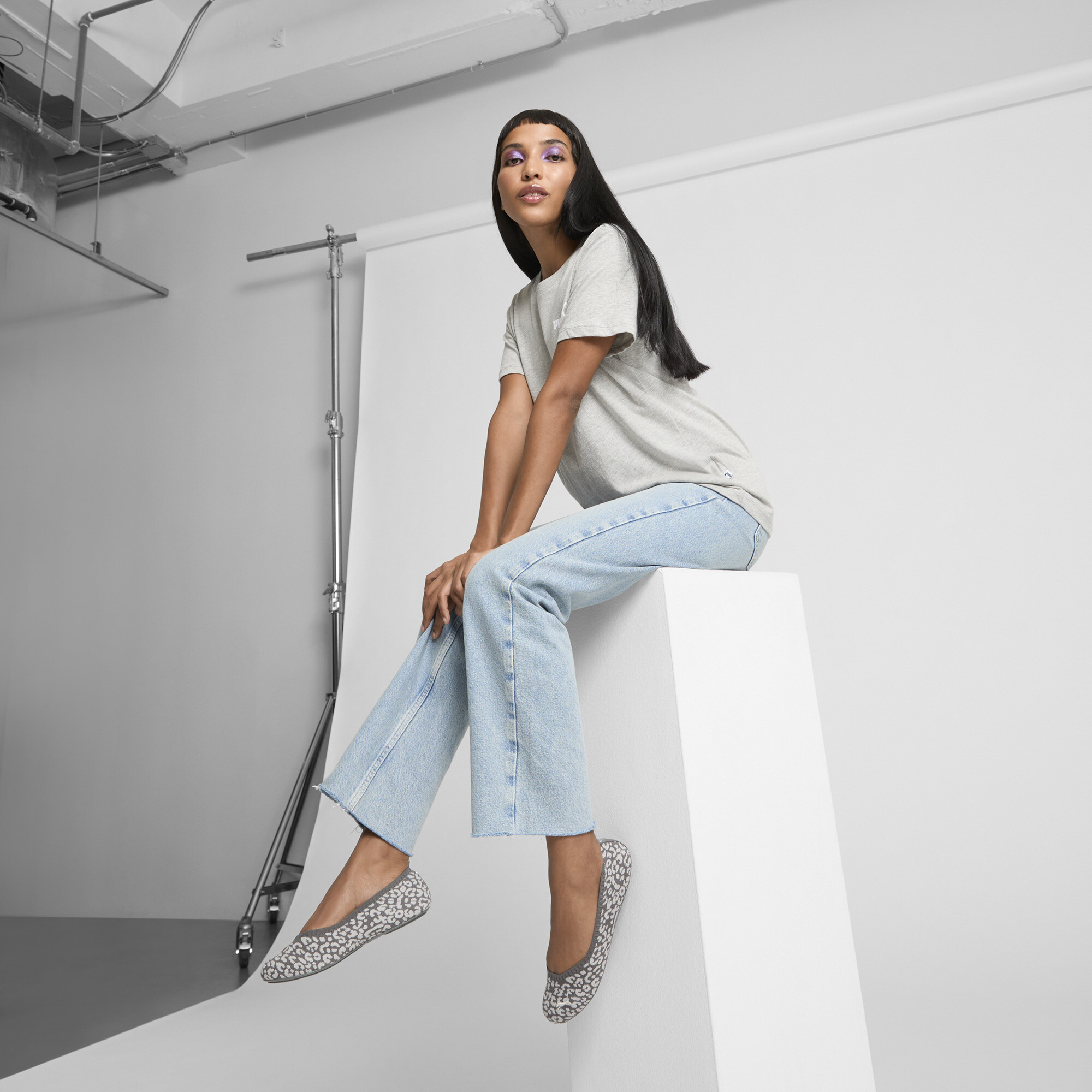 PUMA Iliana Luipaard ballerina's voor Dames, Grijs, Maat 42 thumbnail 7