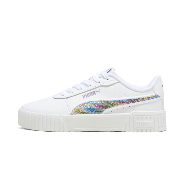 Puma Carina 2.0 Sequins Big Kids' Sneakers In White-pale Plum