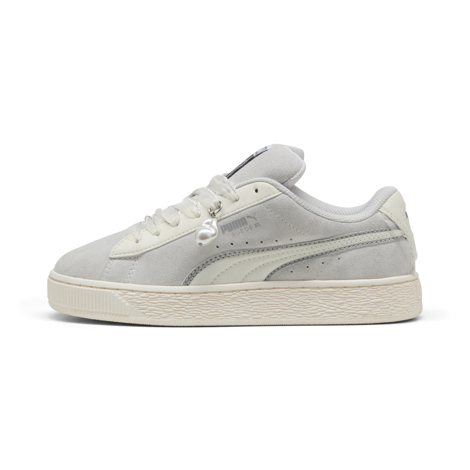 Puma Suede XL Glam Athletics Sneakers Damen Schuhe | Mit Colorful | Feather Gray/Warm White | Größe: 35.5