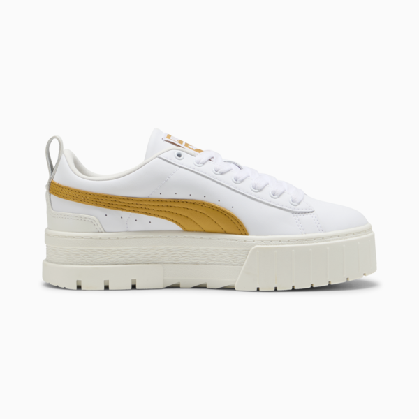 Zapatillas Mayze Lux para mujer, PUMA White-Archive Gold, large-ARG