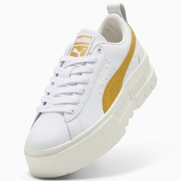Zapatillas Mayze Lux para mujer, PUMA White-Archive Gold, large-ARG