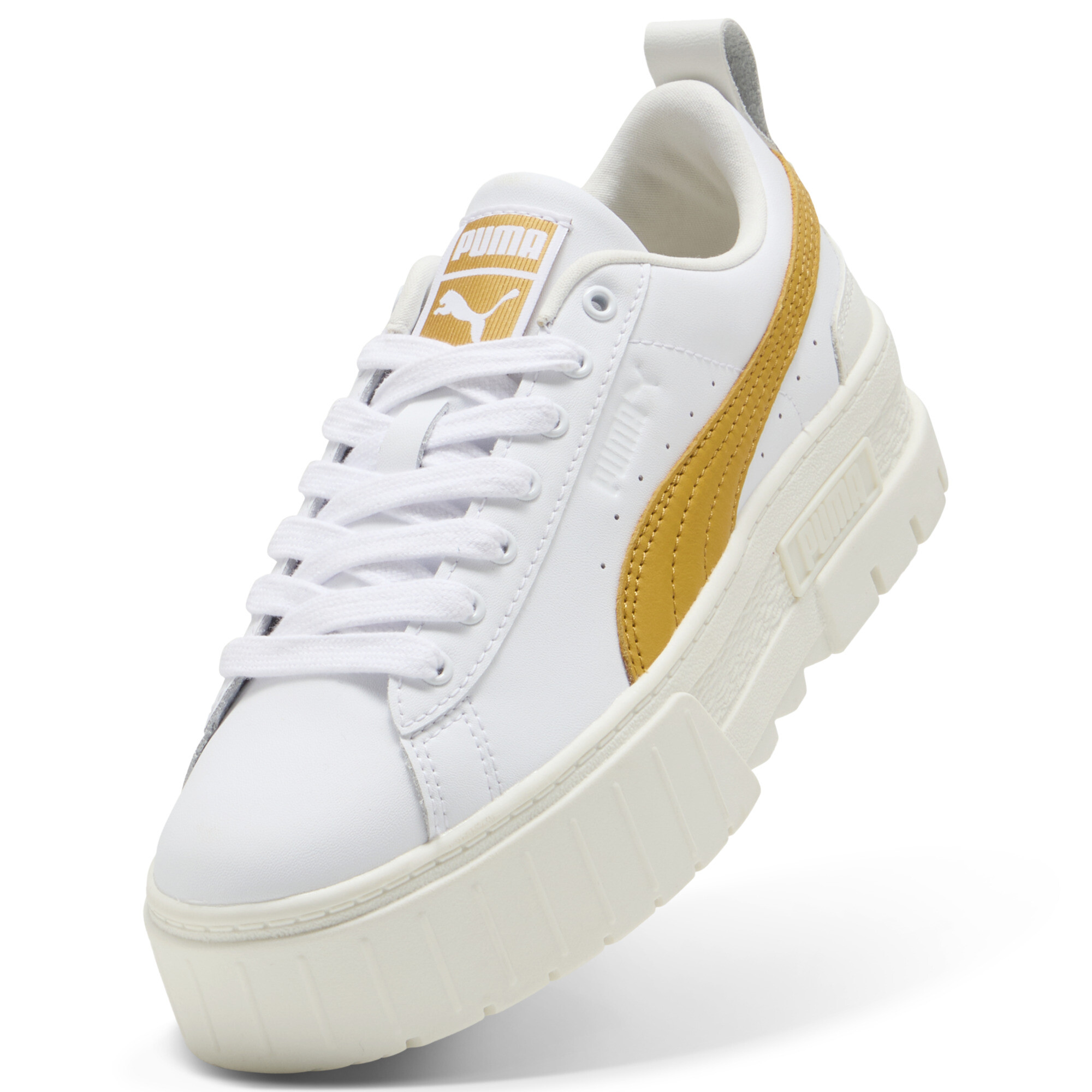 Mayze Lux sneakers voor Dames, Wit/Goud, Maat 40,5 | PUMA