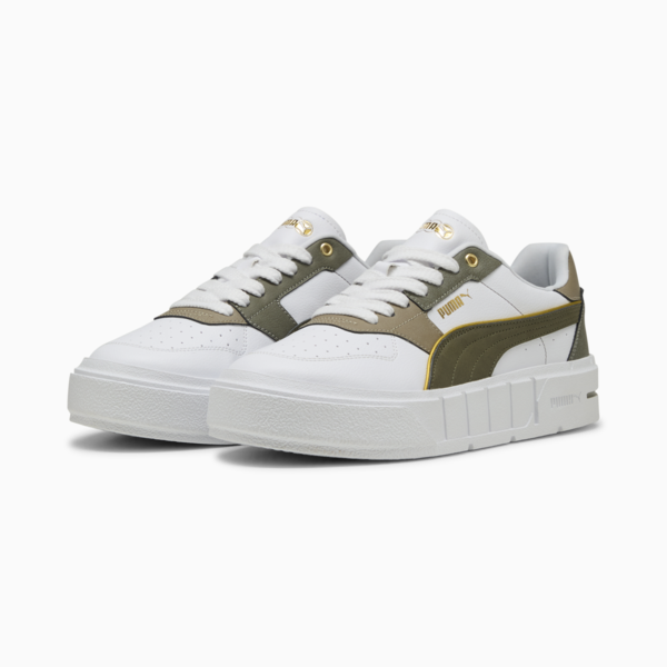 Zapatillas Cali Court Luxe para mujer, PUMA White-Loden Green, large-ARG