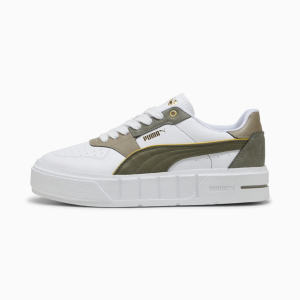 Zapatillas Cali Court Luxe para mujer, PUMA White-Loden Green, large-ARG