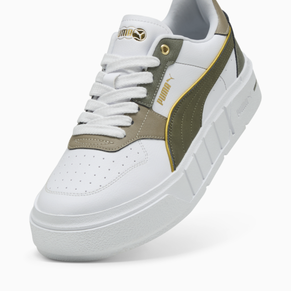 Zapatillas Cali Court Luxe para mujer, PUMA White-Loden Green, large-ARG