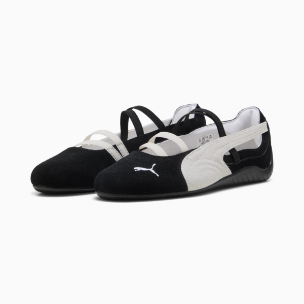 Balerinas Speedcat Gamuza para mujer, PUMA Black-PUMA White-Warm White, large-MEX