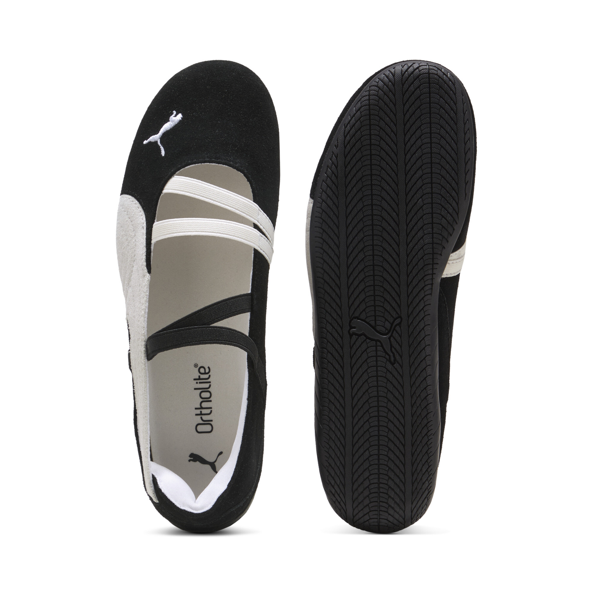 PUMA Speedcat Suede ballerina's voor Dames, Zwart/Wit, Maat 37 thumbnail 4