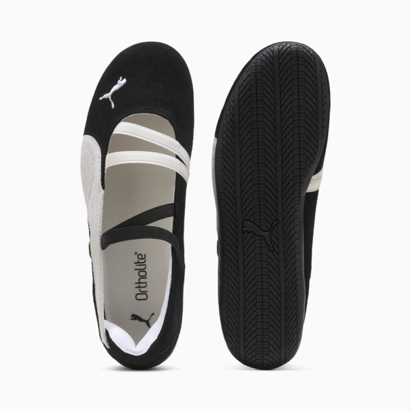 Balerinas Speedcat Gamuza para mujer, PUMA Black-PUMA White-Warm White, large-MEX