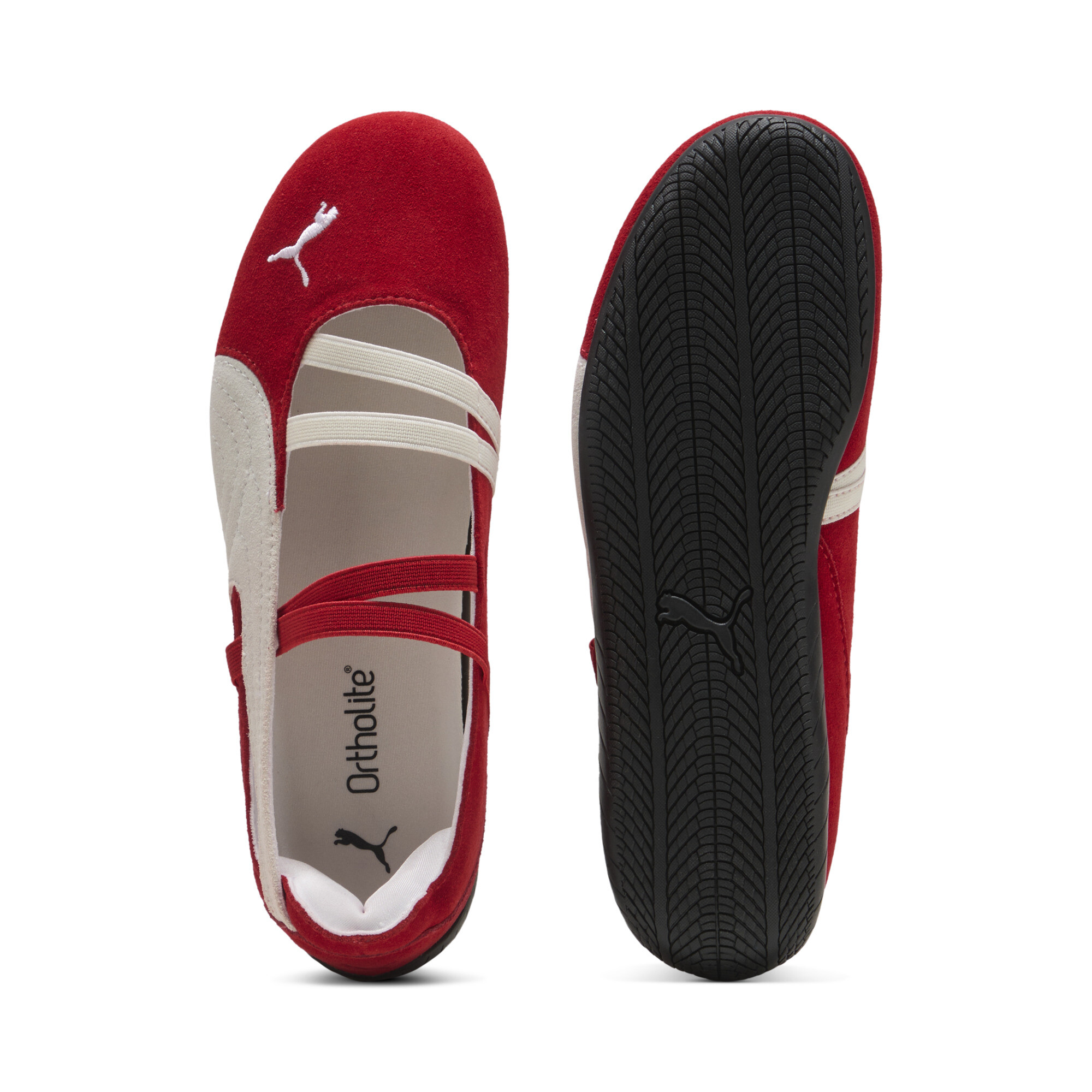 PUMA Speedcat Suede ballerina's voor Dames, Zwart/Rood/Wit, Maat 39 thumbnail 4