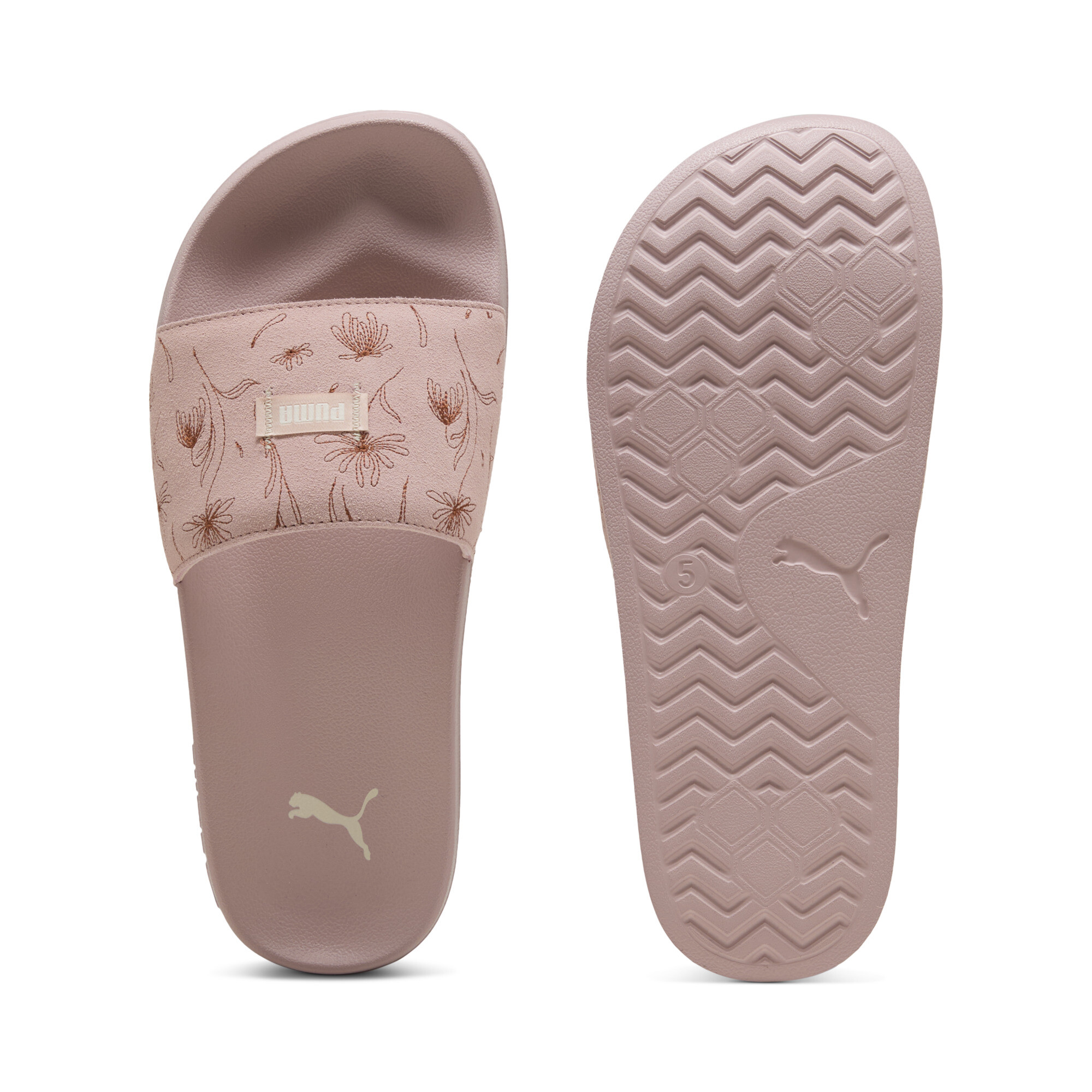 Puma Leadcat 2.0 Crafted Flowers Slides Damen | Rose Quartz/Frosted Ivory/Brandy | Größe: 40.5