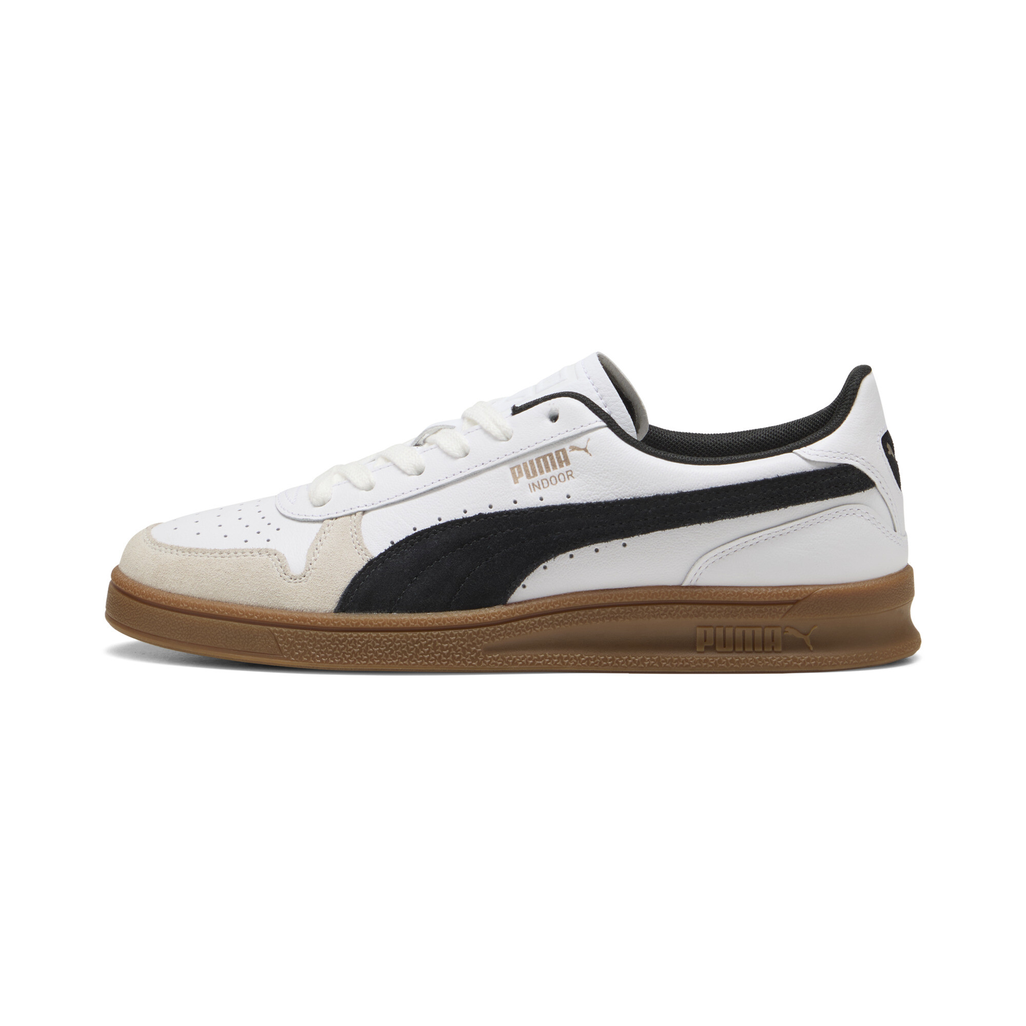 Puma Indoor Sneakers Unisex Schuhe | Mit Plain | White/Black/Gum | Größe: 38