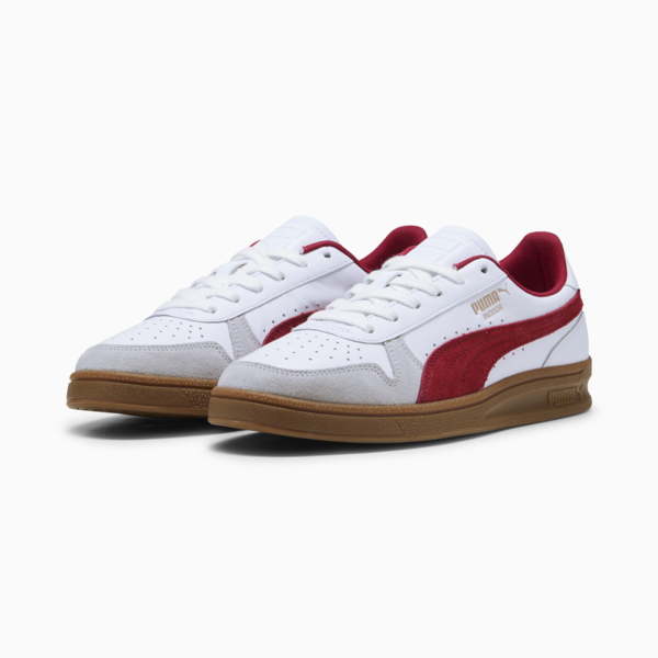 Indoor Sneakers Unisex, PUMA White-Dark Crimson-Gum, large-MEX