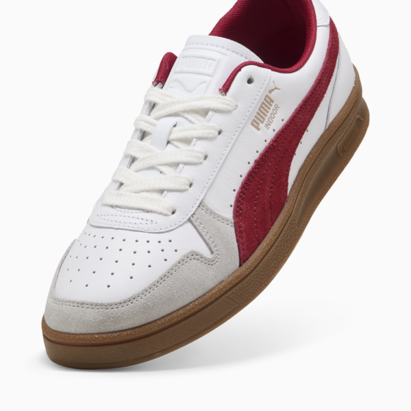 Indoor Sneakers Unisex, PUMA White-Dark Crimson-Gum, large-MEX