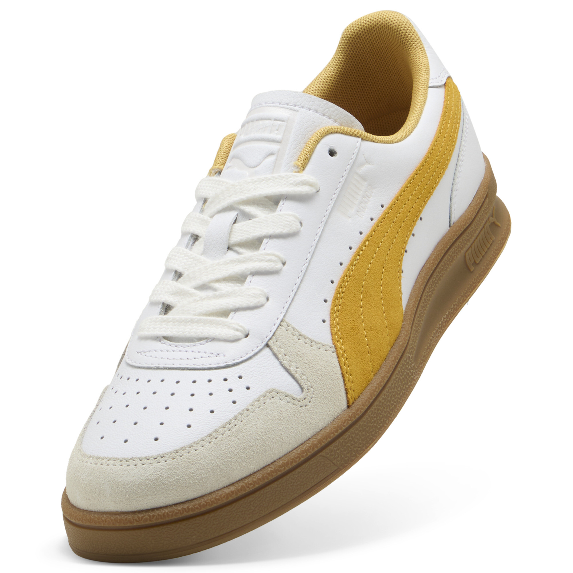 PUMA Indoor sneakers unisex, Wit/Goud, Maat 43 thumbnail 2
