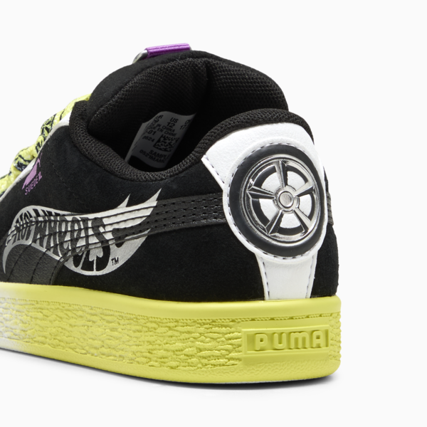 Zapatillas PUMA x HOT WHEELS™ Suede XL para niños, PUMA Black-PUMA White-Lemon Sherbert, large-ARG