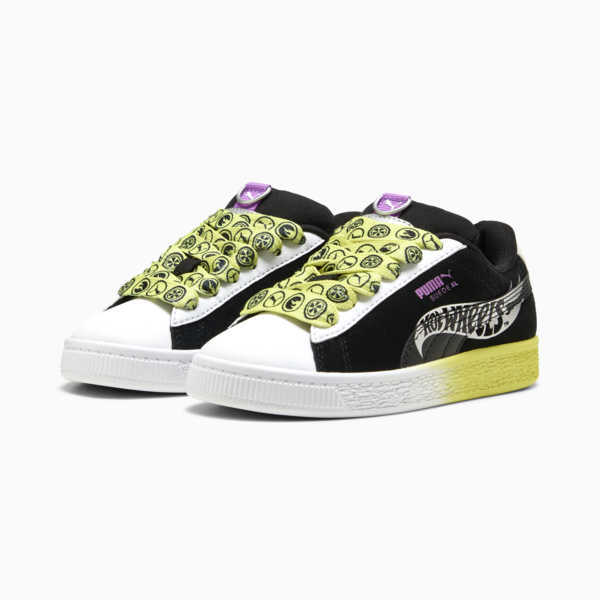Tenis PUMA x HOT WHEELS Suede XL para niños, PUMA Black-PUMA White-Lemon Sherbert, large-MEX