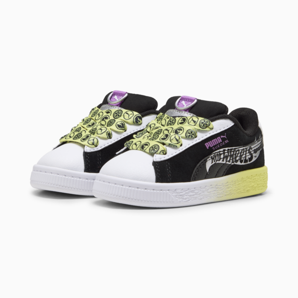 Tenis PUMA x HOT WHEELS Suede XL para bebés, PUMA Black-PUMA White-Lemon Sherbert, large-MEX