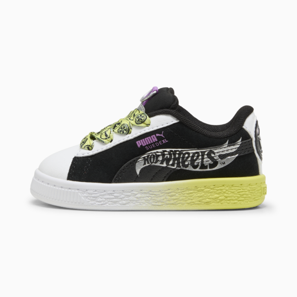 Tenis PUMA x HOT WHEELS Suede XL para bebés, PUMA Black-PUMA White-Lemon Sherbert, large-MEX