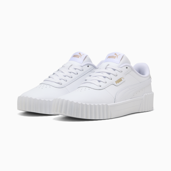 Carina 3.0 Sneakers Youth, PUMA White-PUMA Gold, large-ZAF