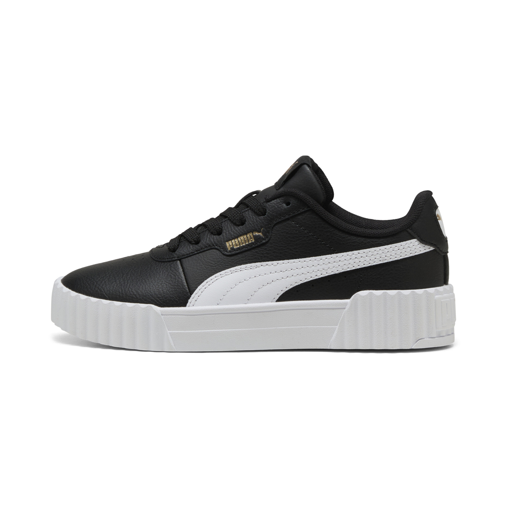 Puma Carina 3.0 Sneakers Teenager Schuhe Für Damen Für Kinder | Black/White/Gold | Größe: 37