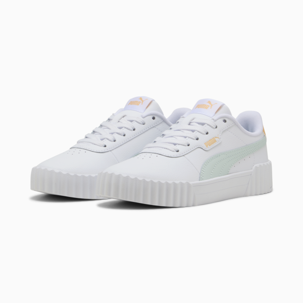 Carina 3.0 Sneakers Youth, PUMA White-Peaceful Blue-Almost Apricot, large-ZAF