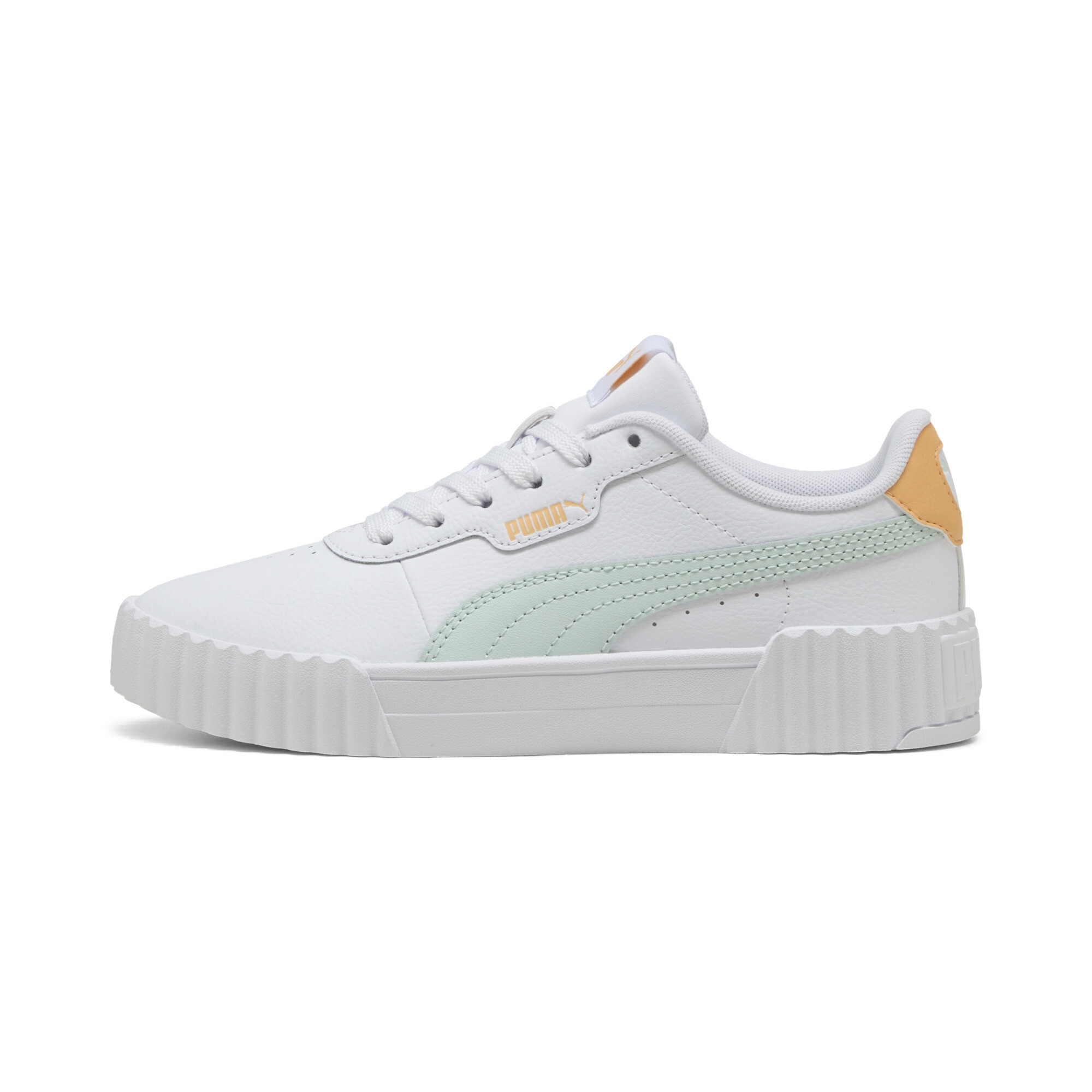 Puma Carina 3.0 Sneakers Teenager Schuhe Für Damen Für Kinder | White/Peaceful Blue/Almost Apricot | Größe: 39