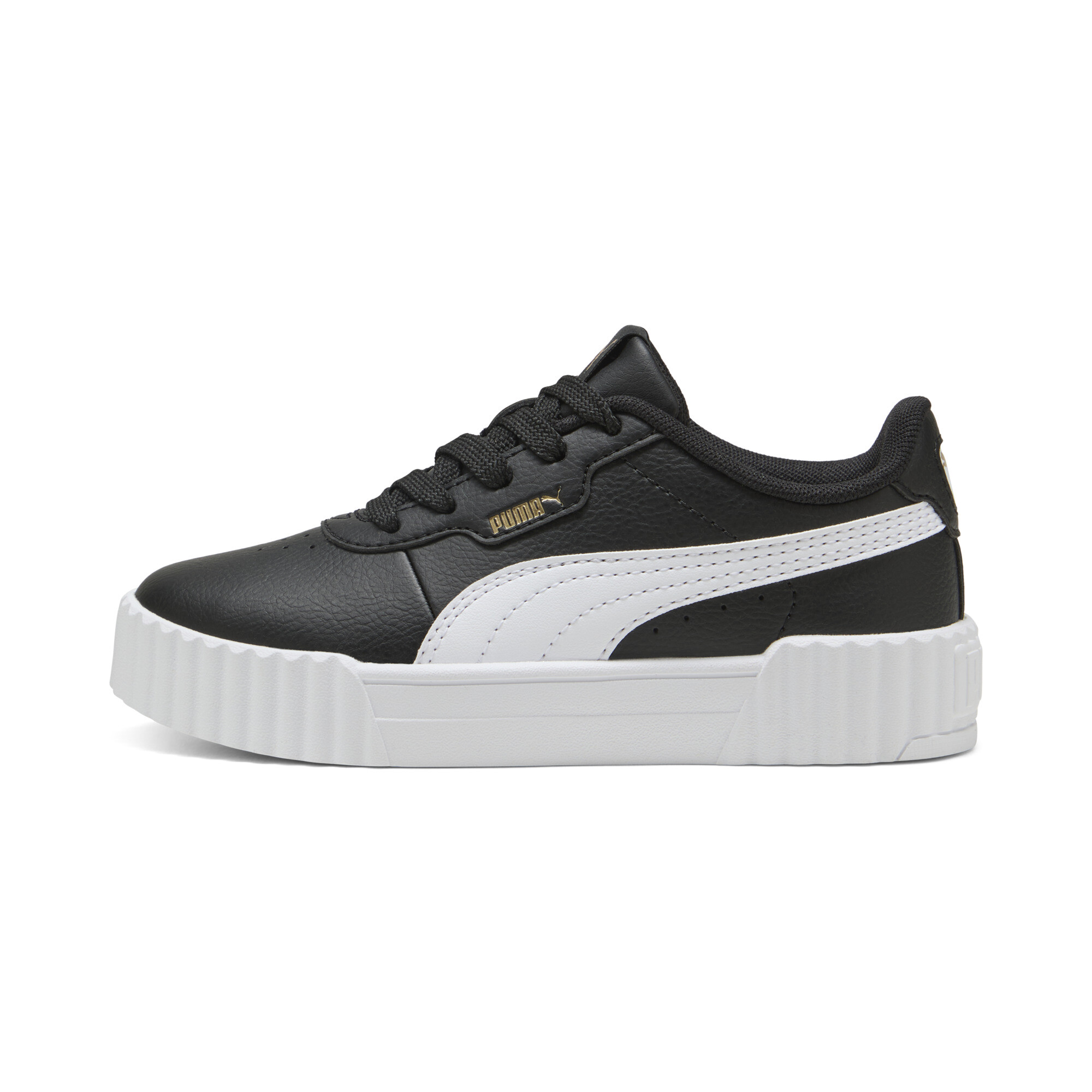 Puma Carina 3.0 Sneakers Kinder Schuhe | Mit Plain | Black/White/Gold | Größe: 27.5