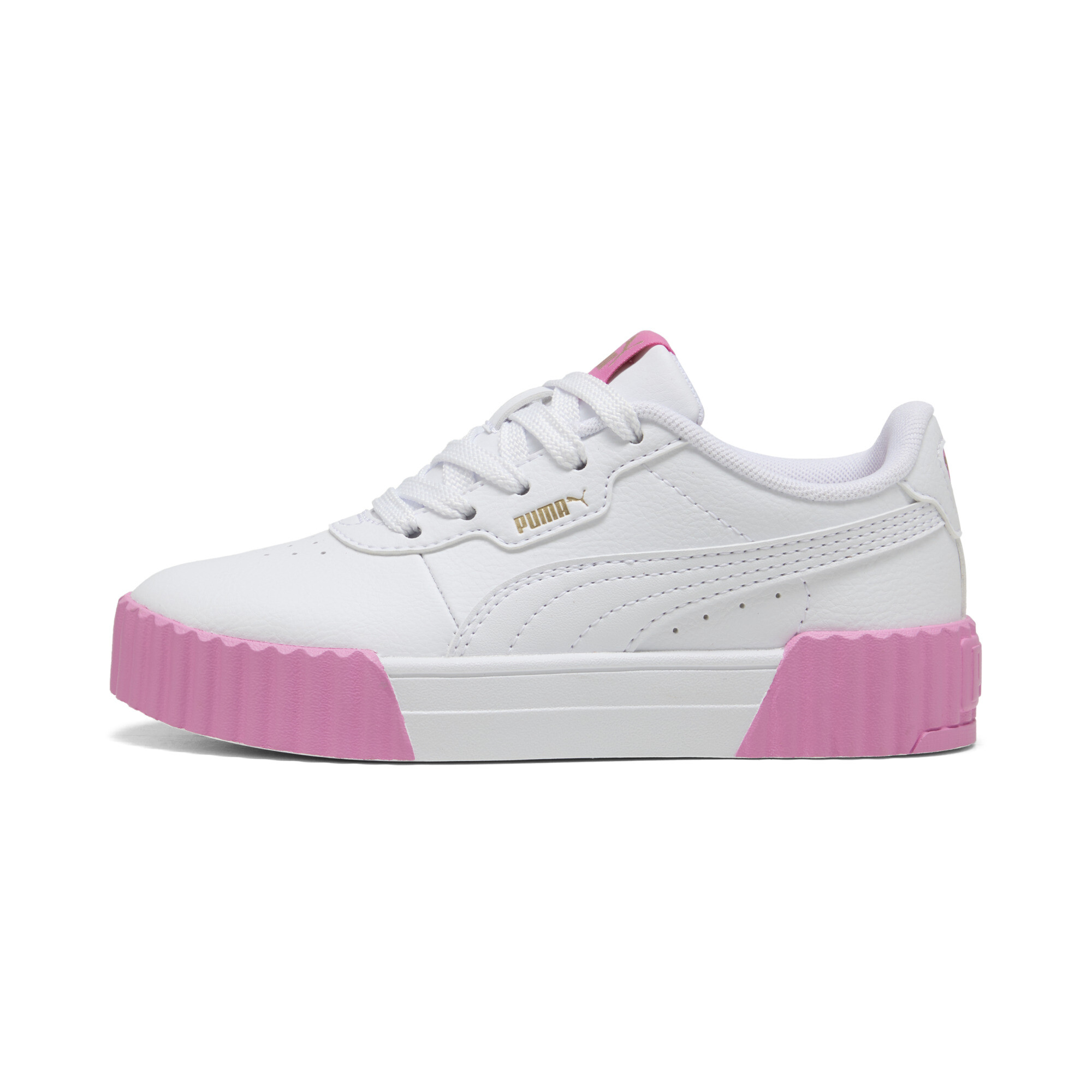Puma Carina 3.0 Sneakers Kinder Schuhe | Mit Plain | White/Gold/Posie Pink | Größe: 34.5