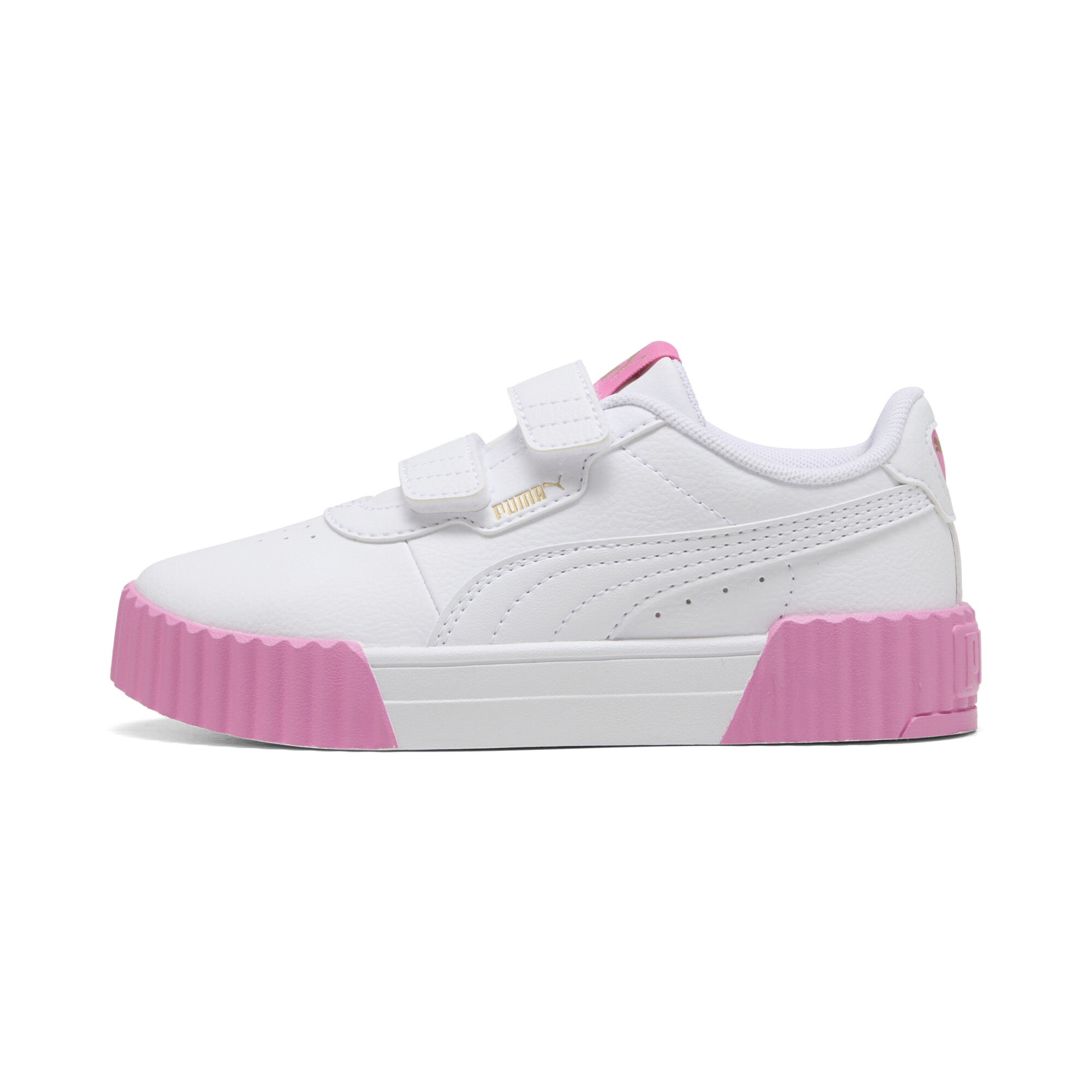 Puma Carina 3.0 Sneakers Kinder Schuhe | Mit Plain | White/Gold/Posie Pink | Größe: 34