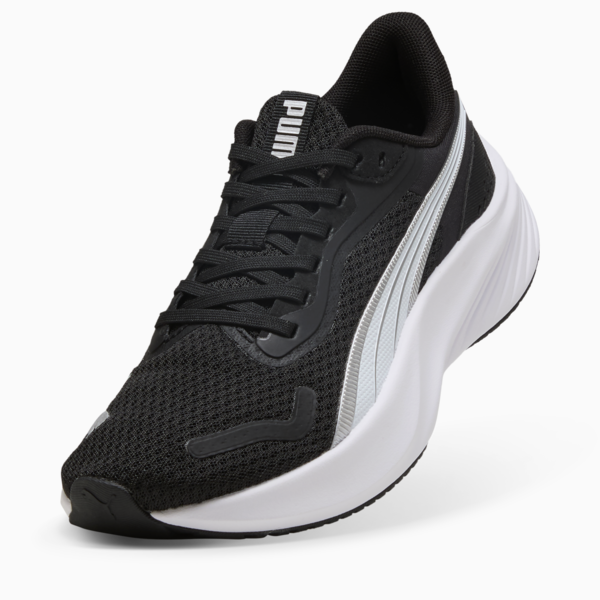Pounce Lite Running Shoes Youth, PUMA Black-PUMA White-PUMA Silver, large-ZAF