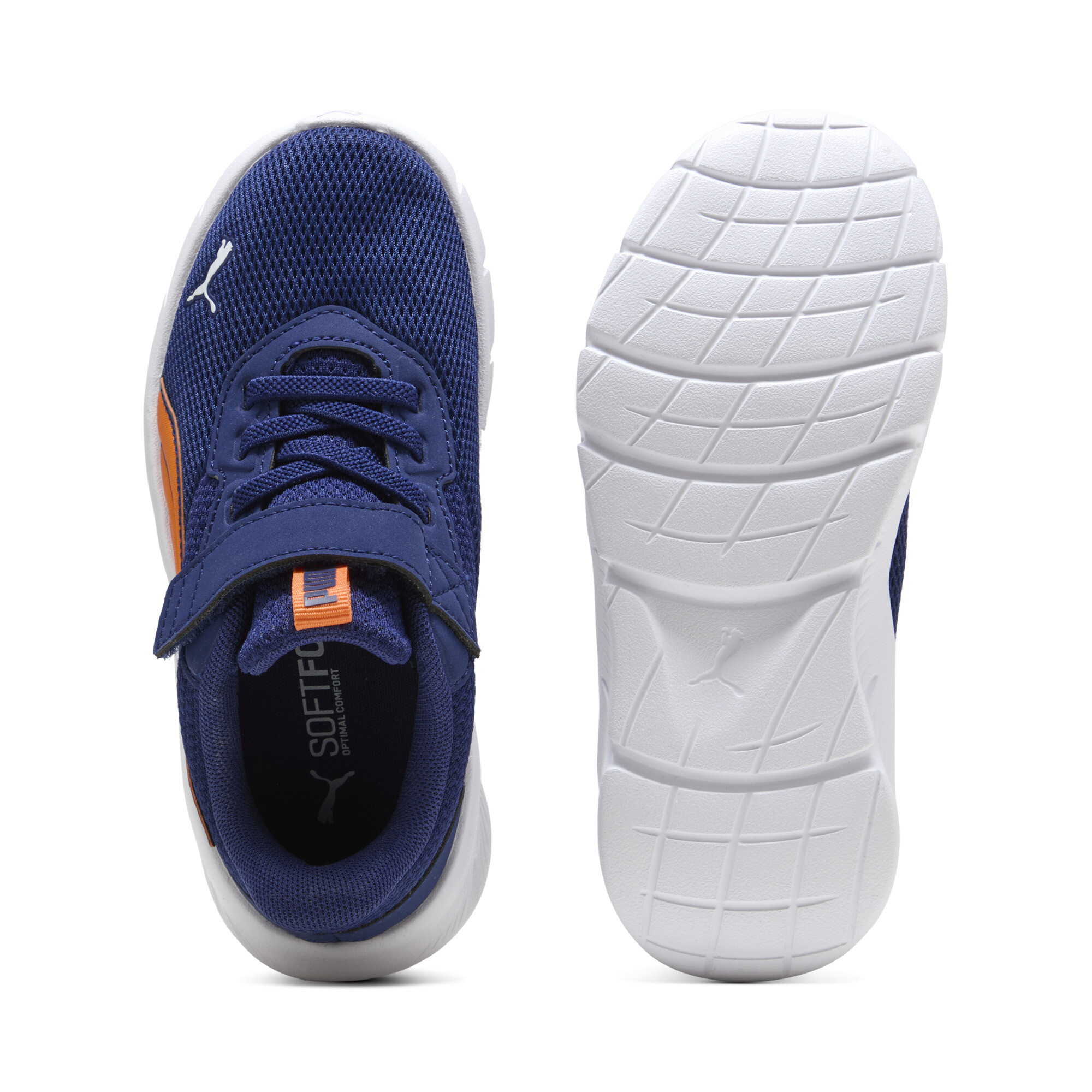 PUMA FlexFocus Modern hardloopschoenen, Blauw/Wit/Oranje, Maat 28 thumbnail 4
